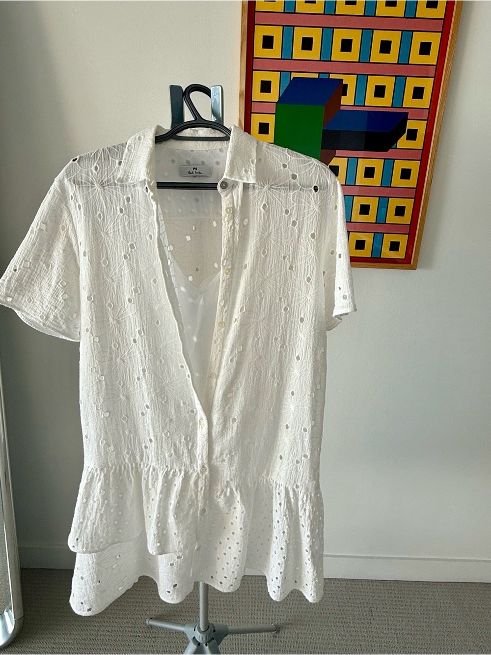 PS Paul Smith White Eyelet Button-Front Top